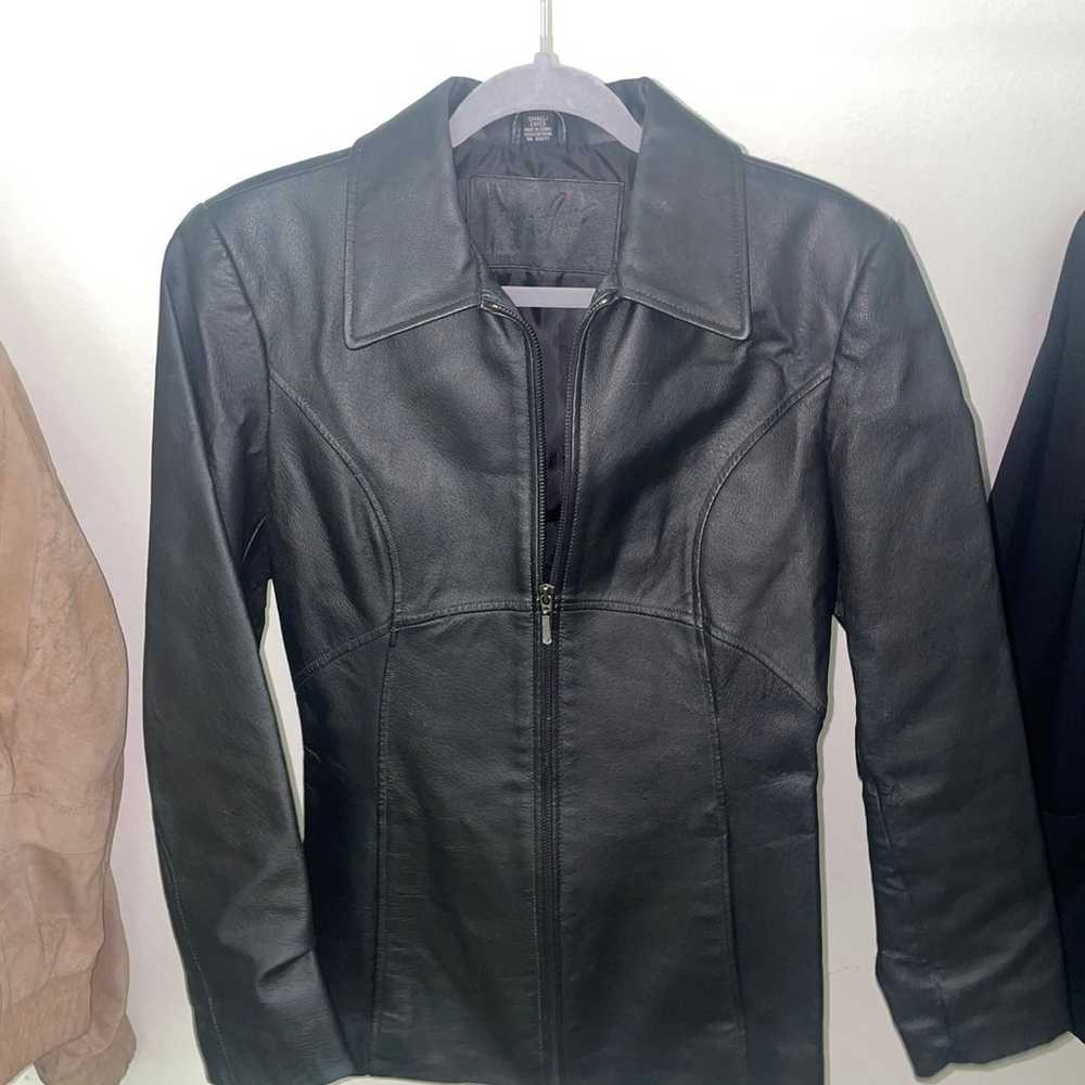 vintage real leather jacket - image 1