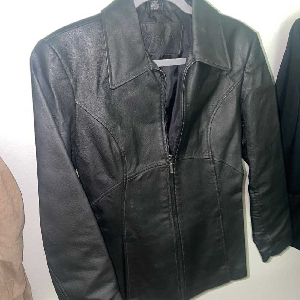 vintage real leather jacket - image 2