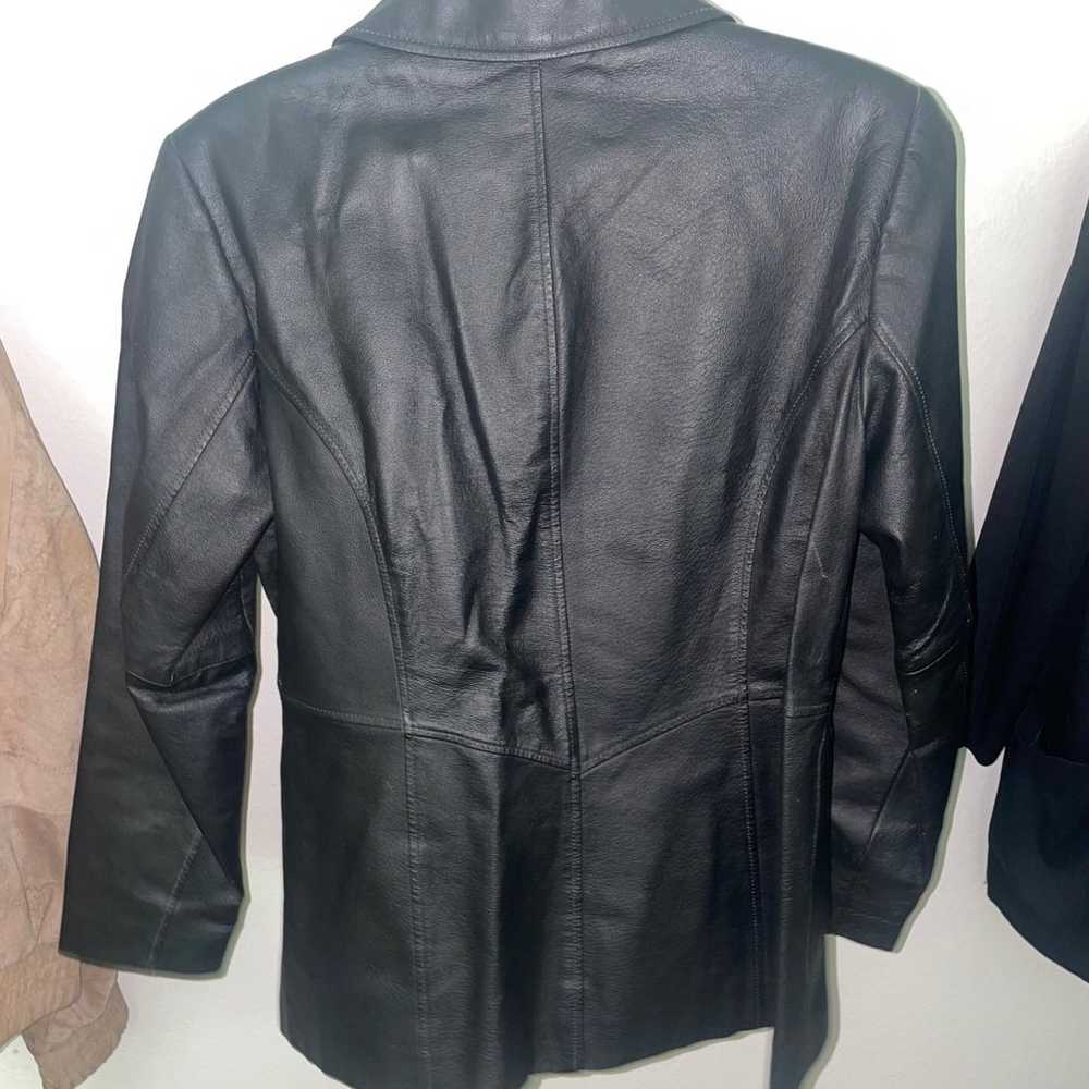 vintage real leather jacket - image 3