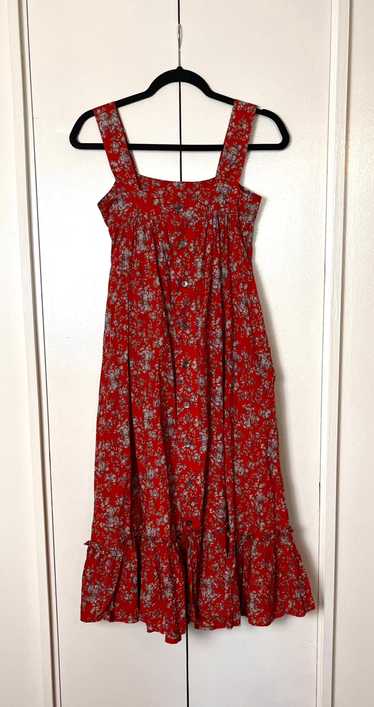 Vintage 1970's "Laura Ashley" (Carno Label) Red Ca