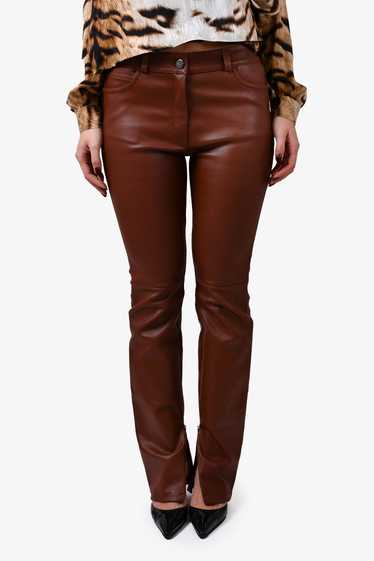 Barbara Bui Brown Lamb Leather Pants Size 42