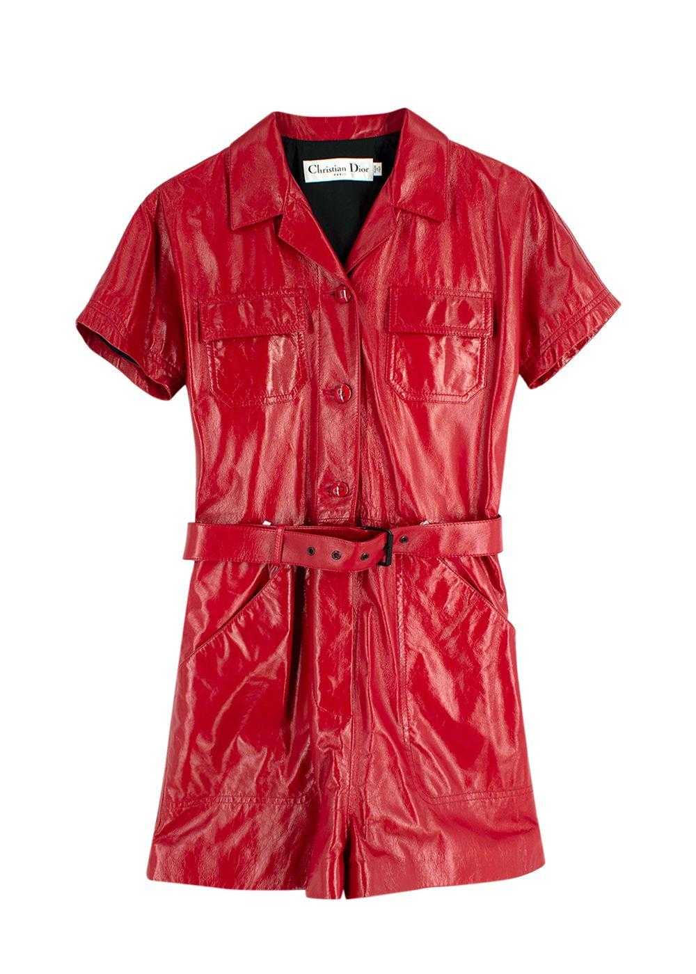 Managed by hewi Dior Red Leather Playsuit - image 1