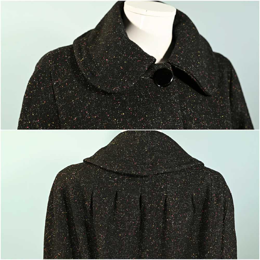 Vintage 50s Black Flecked Wool Coat, Relaxed Fit … - image 2