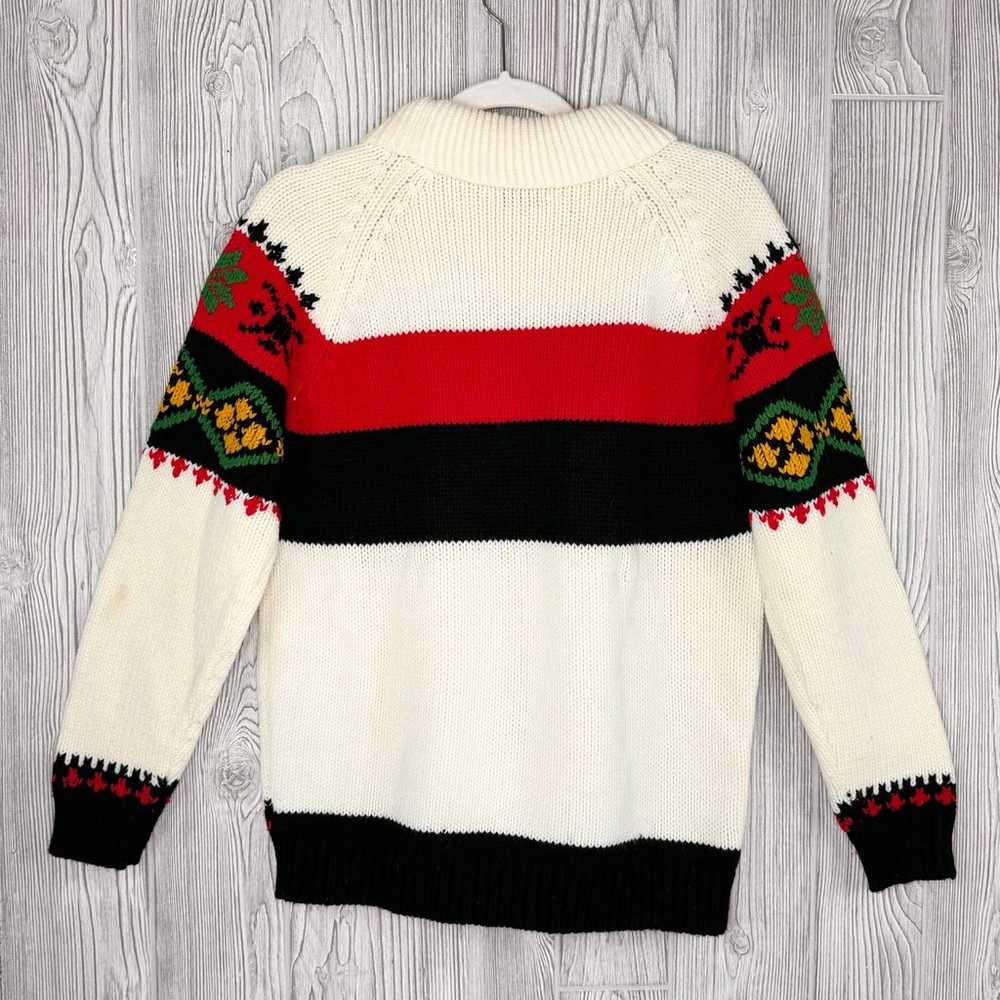 vintage 60’s Christmas sweater L holiday ski swea… - image 3