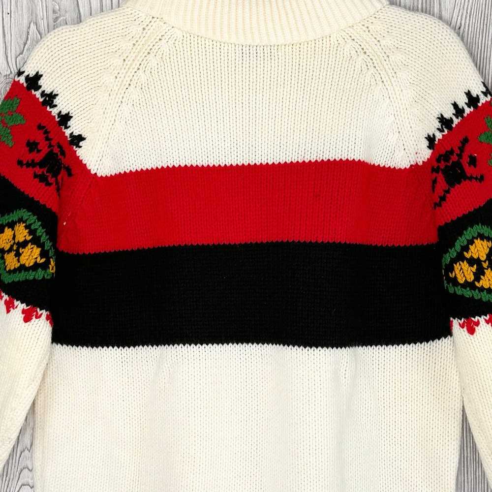 vintage 60’s Christmas sweater L holiday ski swea… - image 4