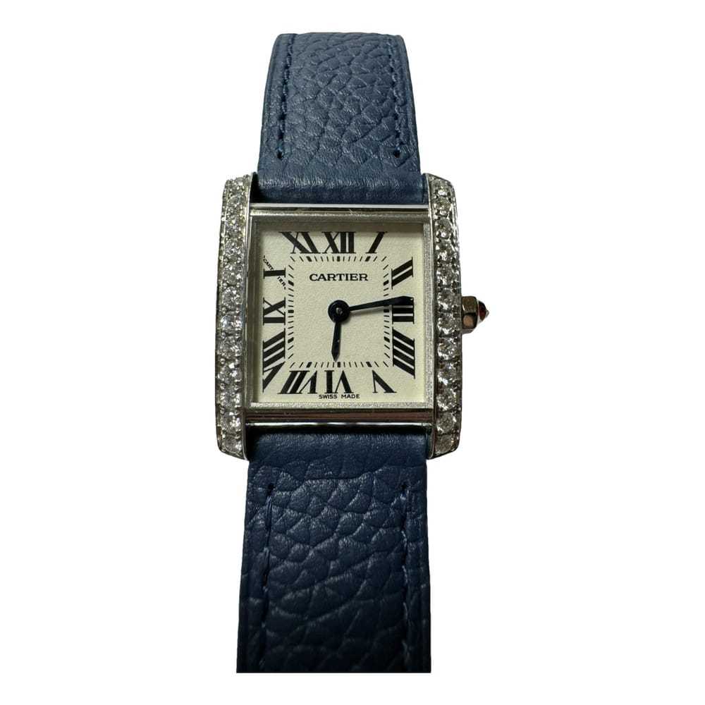 Cartier Tank Française white gold watch - image 1