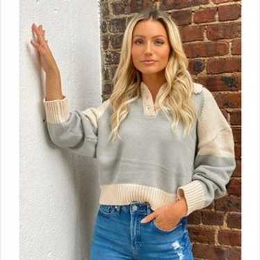 Nwt Ruby And Jenna Collared Color Block Sweater - image 1