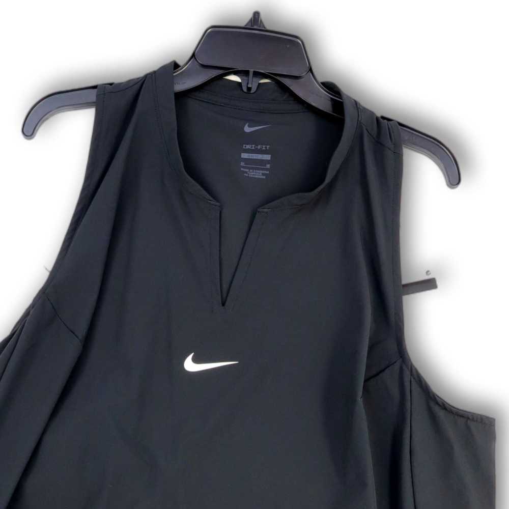 Nike NWT Womens Black Dri-Fit Split Neck Back Cut… - image 3