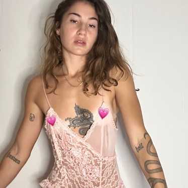 Vintage Victoria’s Secret Pink Sheer Teddy - image 1