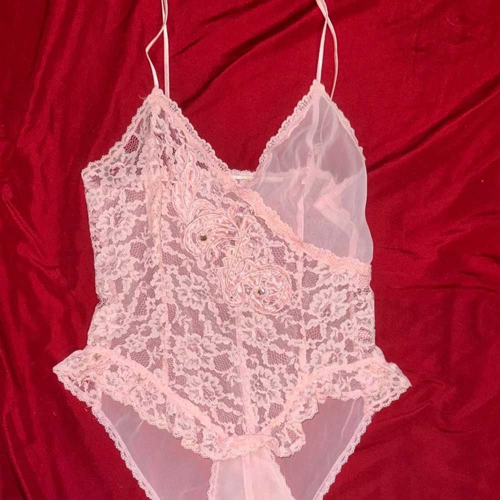 Vintage Victoria’s Secret Pink Sheer Teddy - image 5