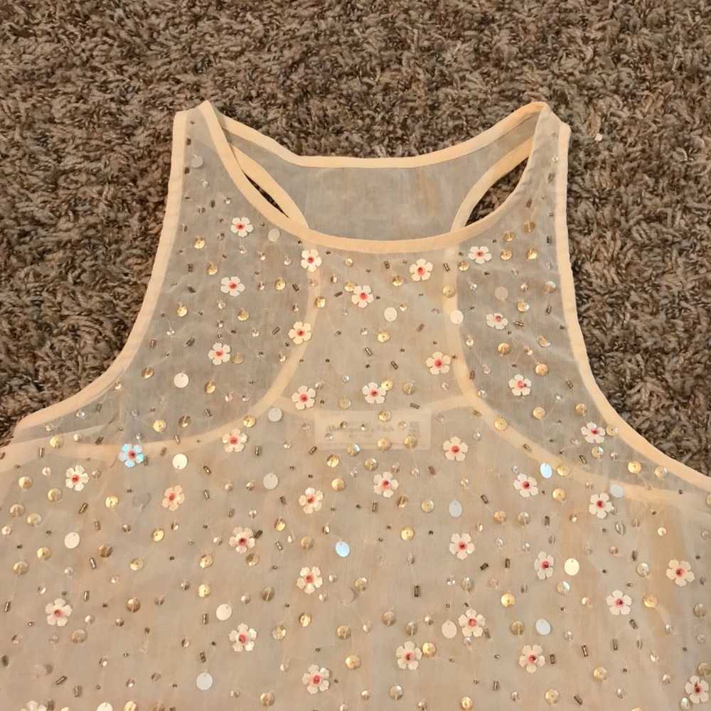 Vintage Abercrombie and Fitch flower sequin sheer… - image 3