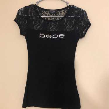 SWAROVSKI LOGO BEBE LACE TSHIRT