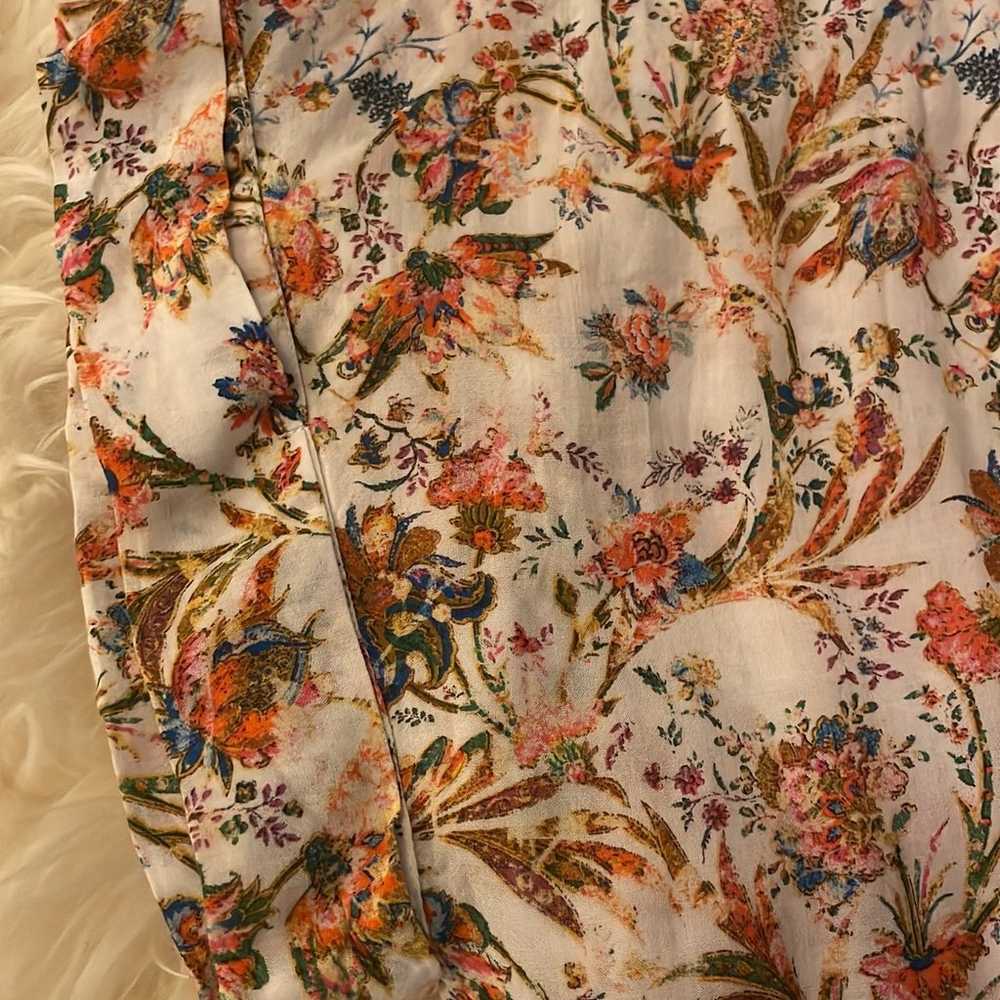 Zara Floral Dress XS midi mini short sleeve flora… - image 3