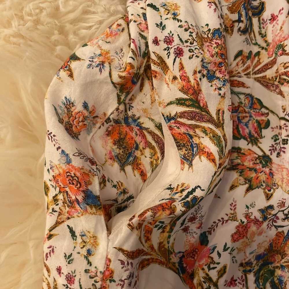 Zara Floral Dress XS midi mini short sleeve flora… - image 4