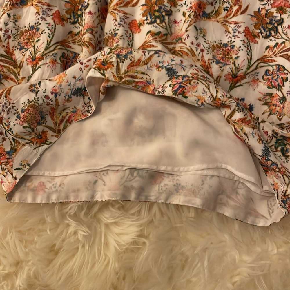 Zara Floral Dress XS midi mini short sleeve flora… - image 6