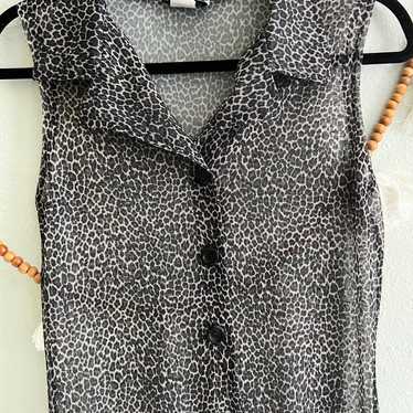 Breakin’ Loose vintage cheetah print sheer tunic