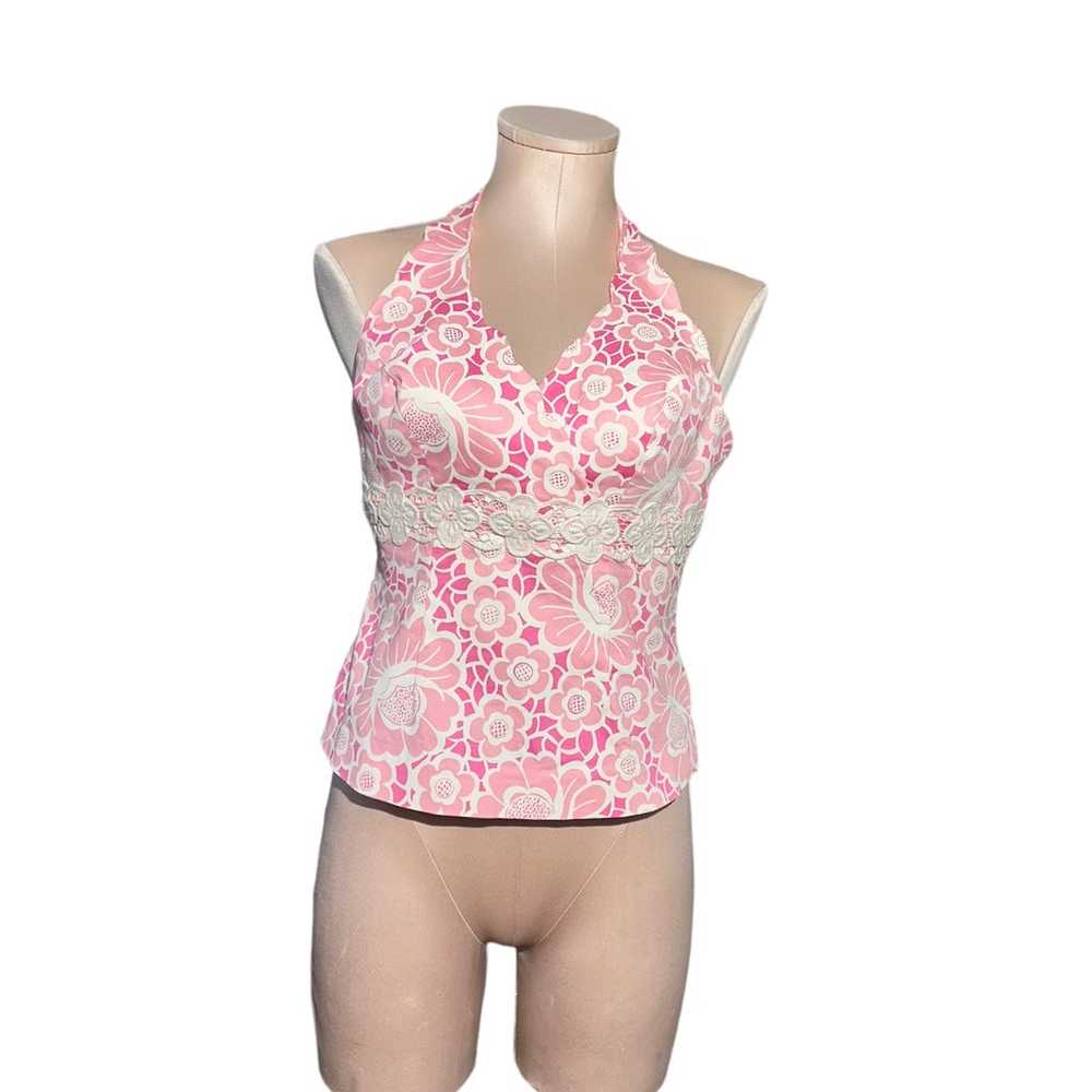 Lilly Pulitzer White label pink and white halter … - image 10