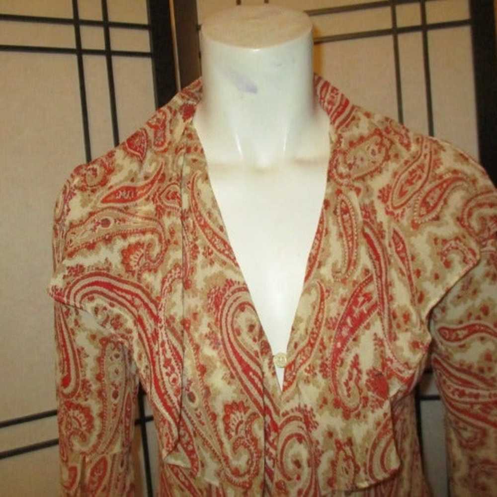 Express silk ruffled long sleeve blouse - image 8