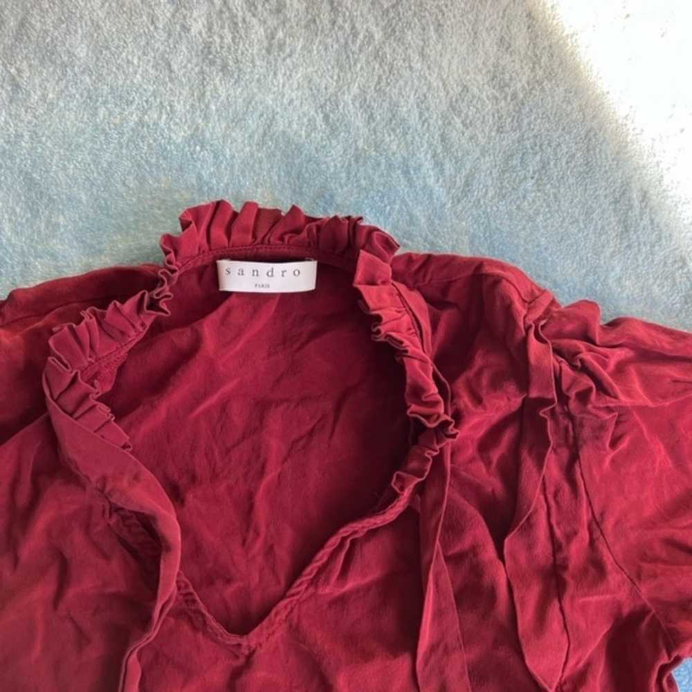 SANDRO Silk Blouse In Red - image 6