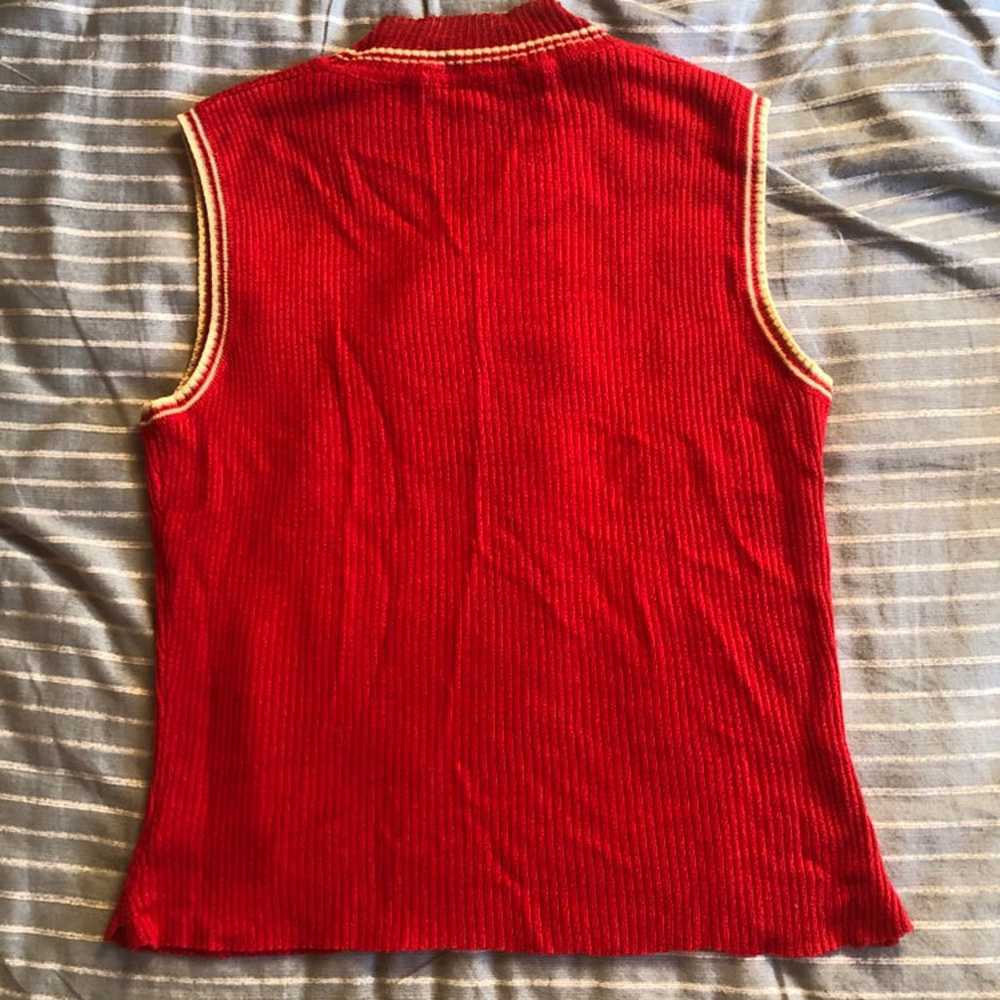 Red knit top - image 2