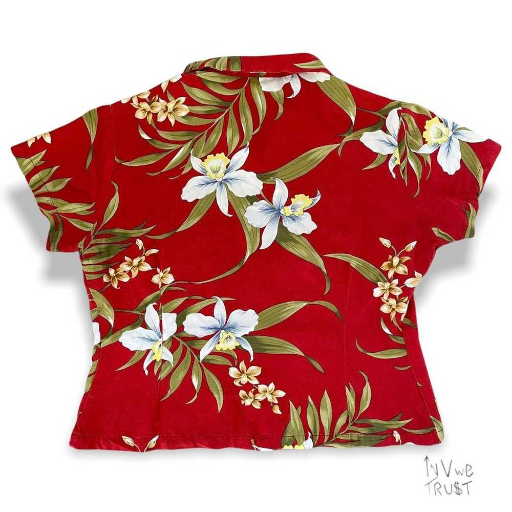 vintage two palms hawaiian cropped button down - image 2