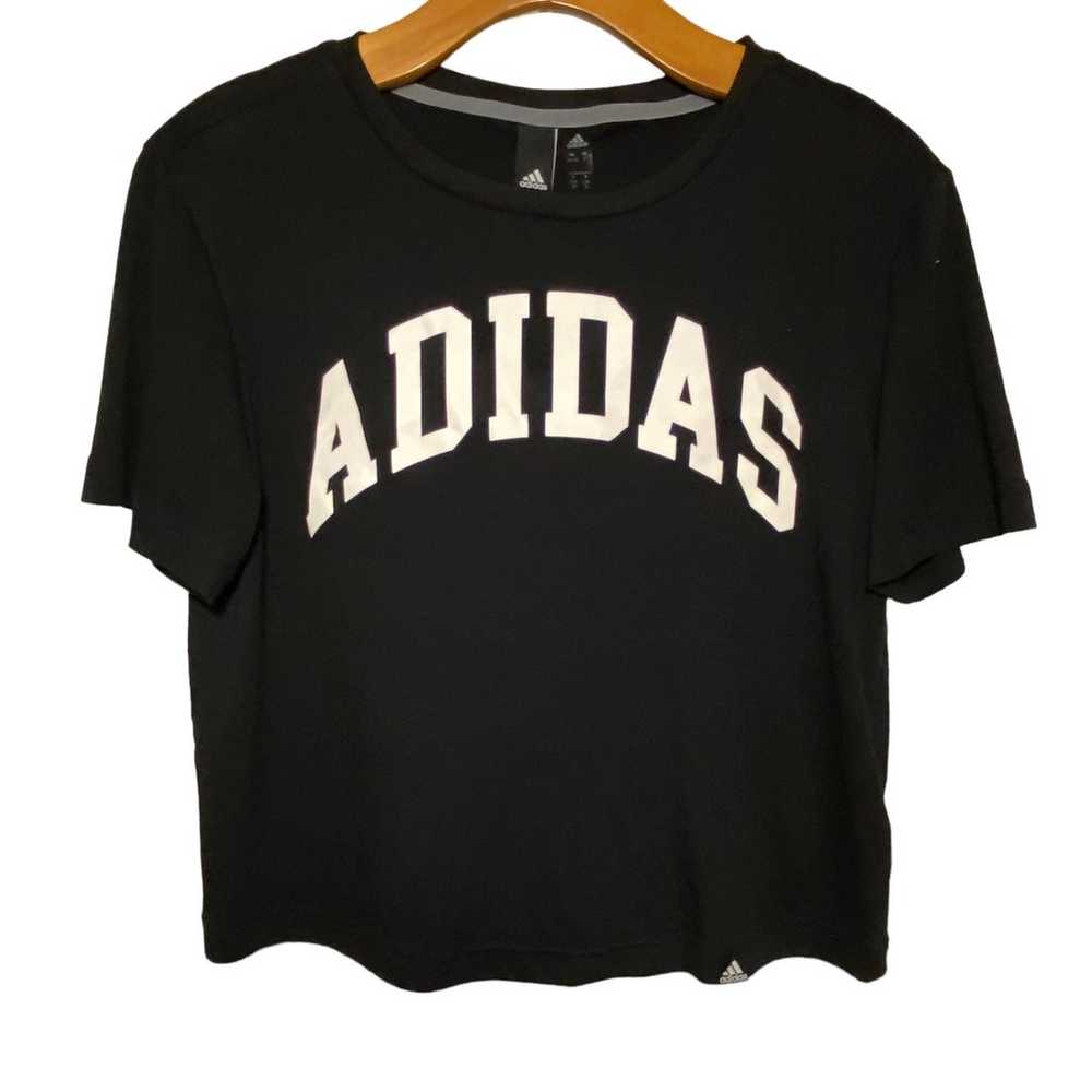 Womens Adidas Like New Crop Top Tee in Black & Wh… - image 1