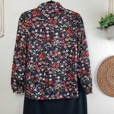 Vintage 70's NPC Fashions Floral Button Up Top Bl… - image 1