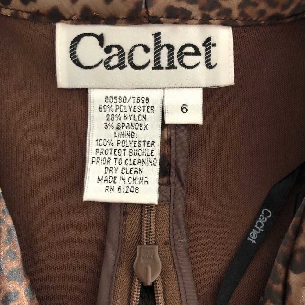 Vintage Cachet Women Size 6 Blouse Satin Brown An… - image 5