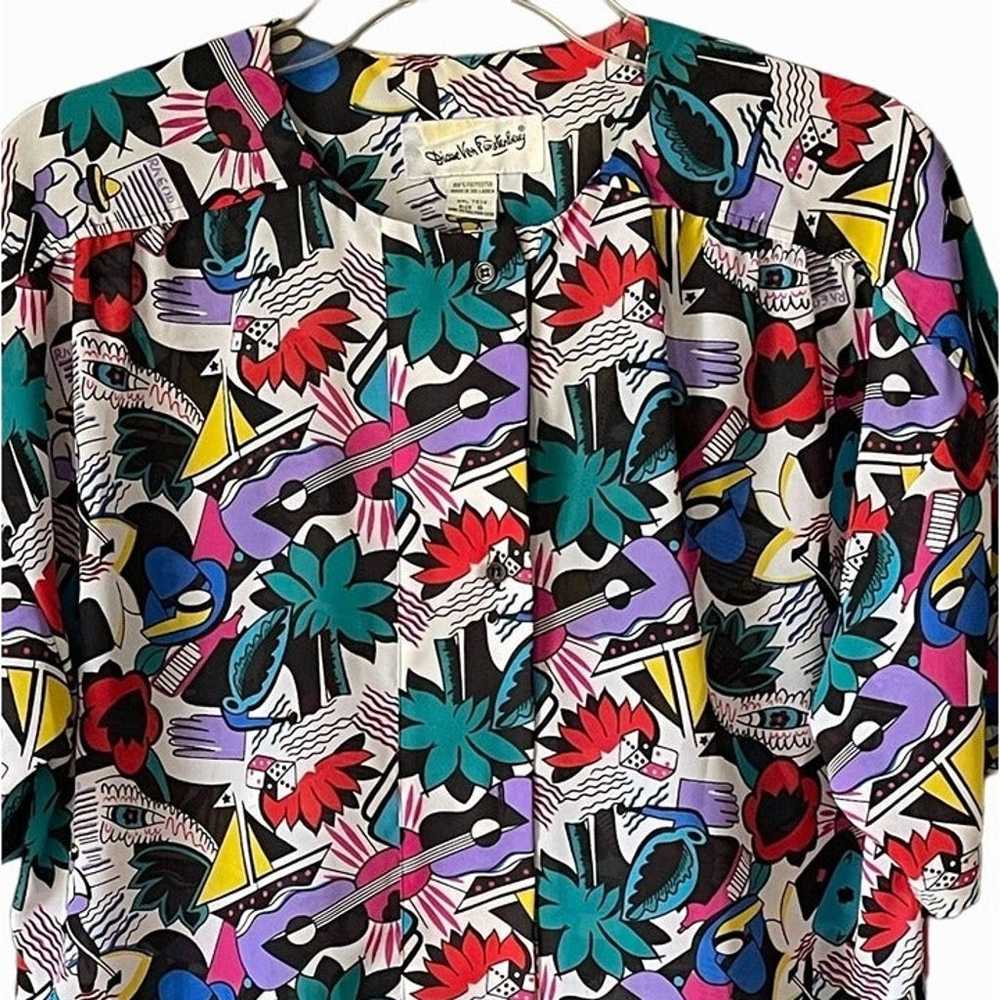 Vtg 80s Diane Von Furstenberg Tropical Havana Res… - image 2