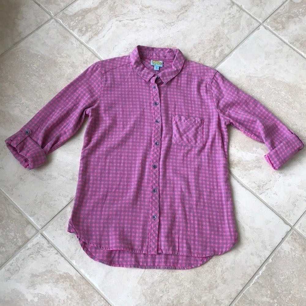 C&C California GRAY/PINK Flannel Shirt Size S - image 3