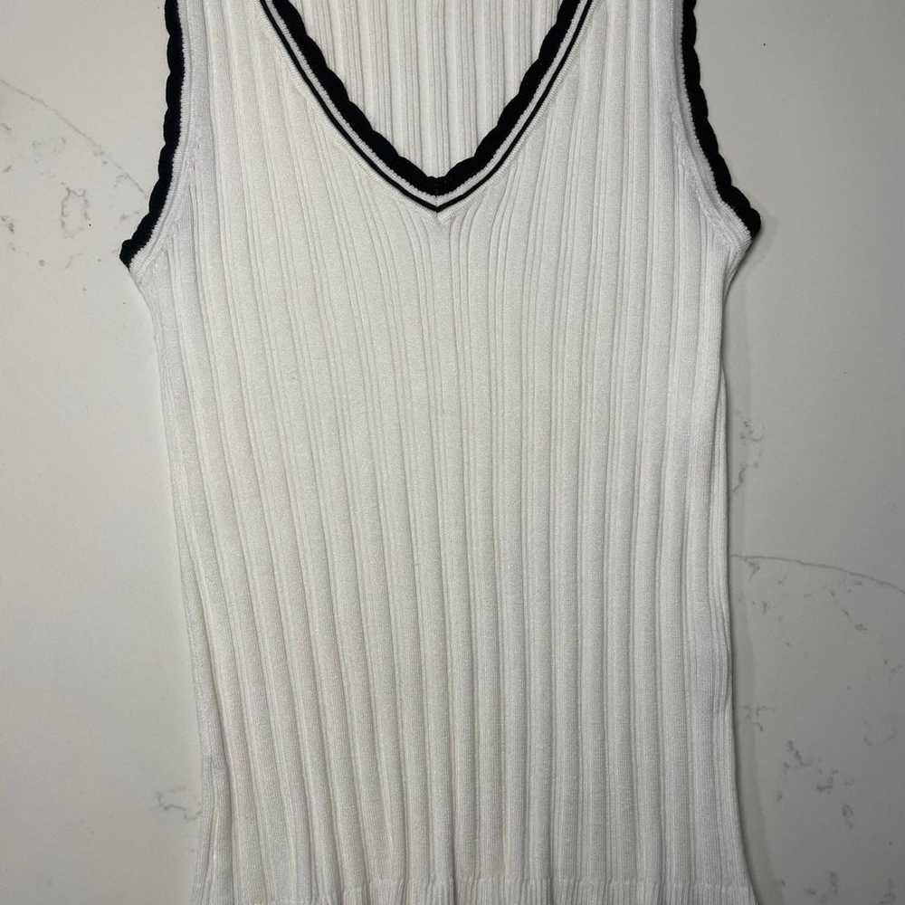 KARL LAGERFELD PARIS sweater vest stretch black r… - image 1