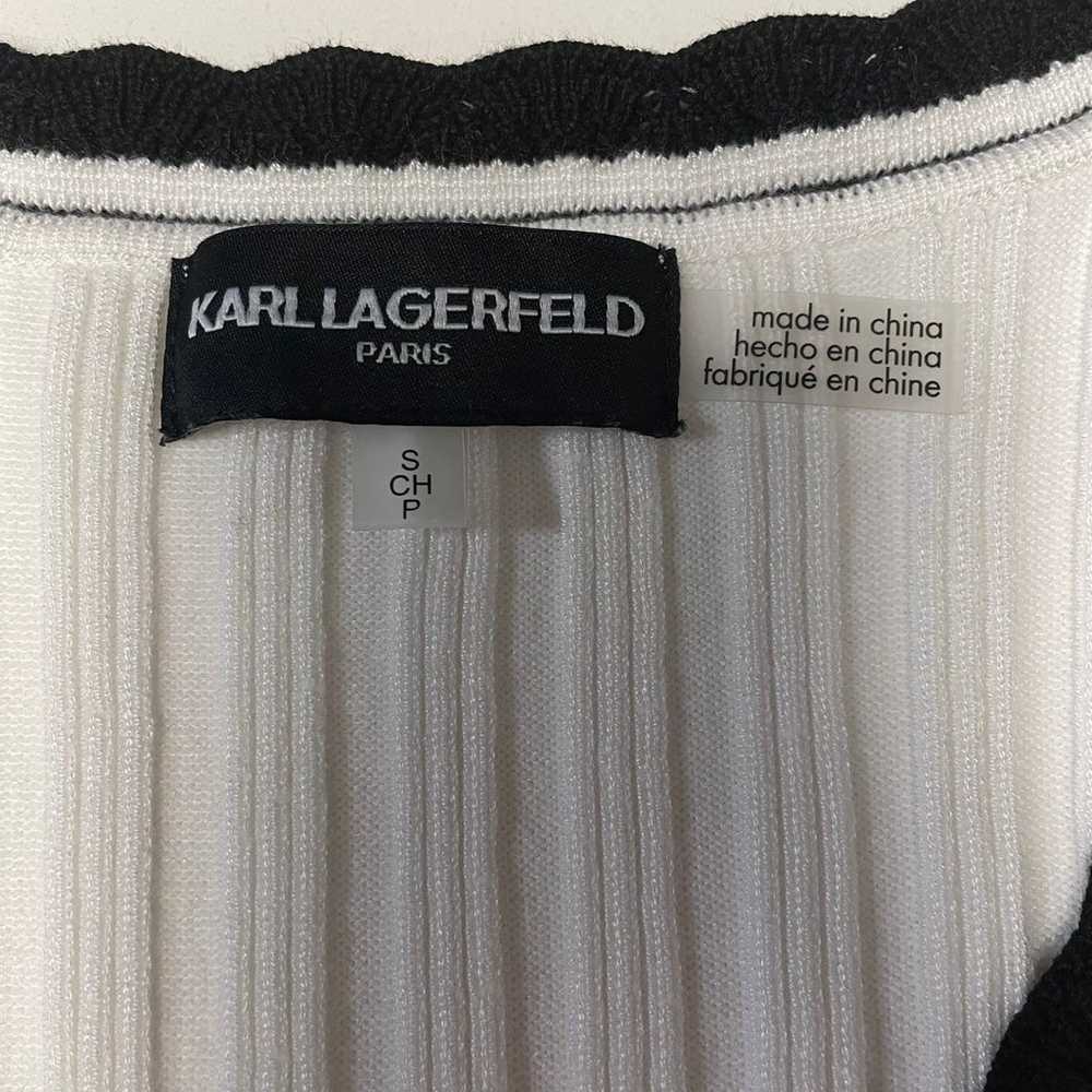 KARL LAGERFELD PARIS sweater vest stretch black r… - image 3