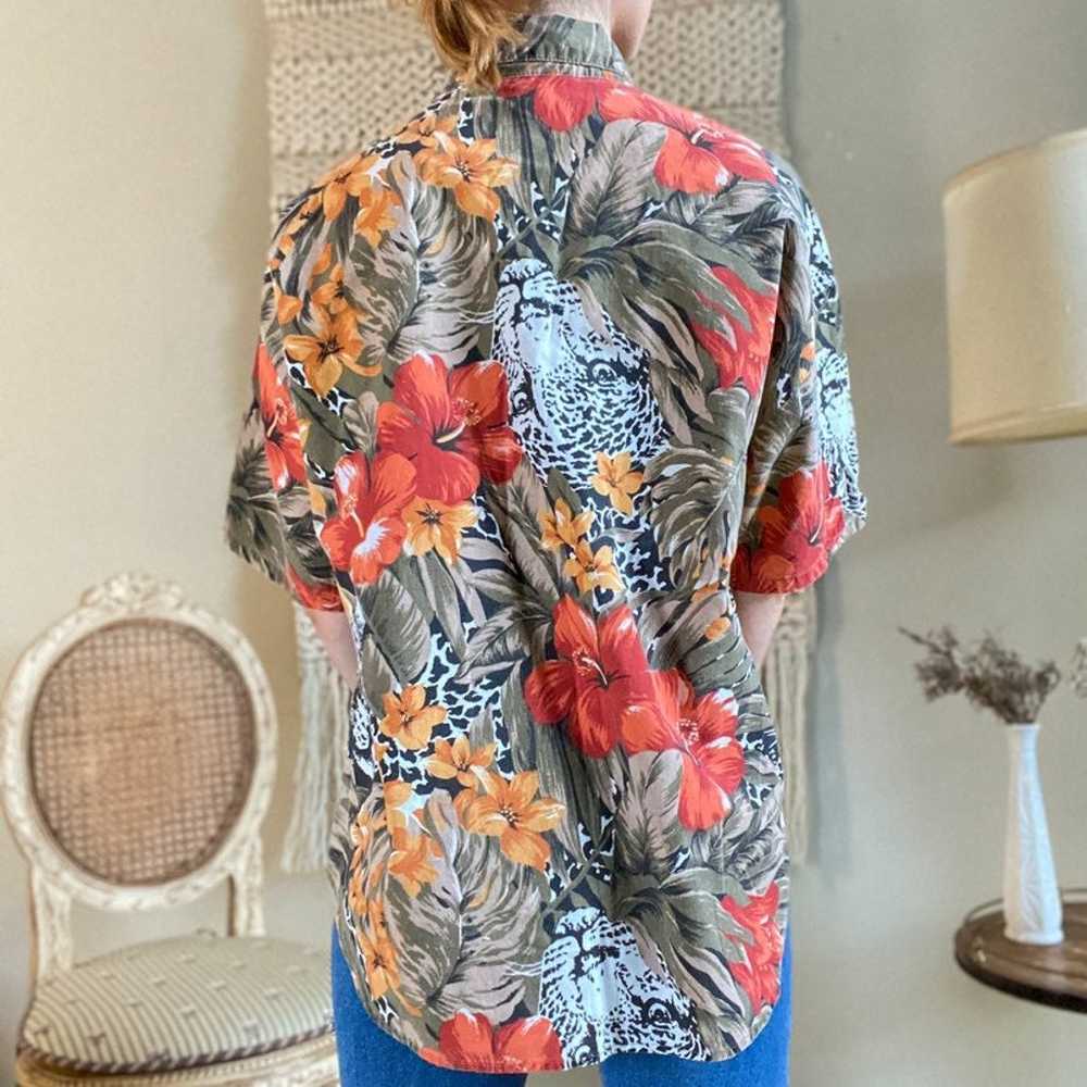 Vintage 90s Cotton Ace Ventura Floral Jungle Anim… - image 6