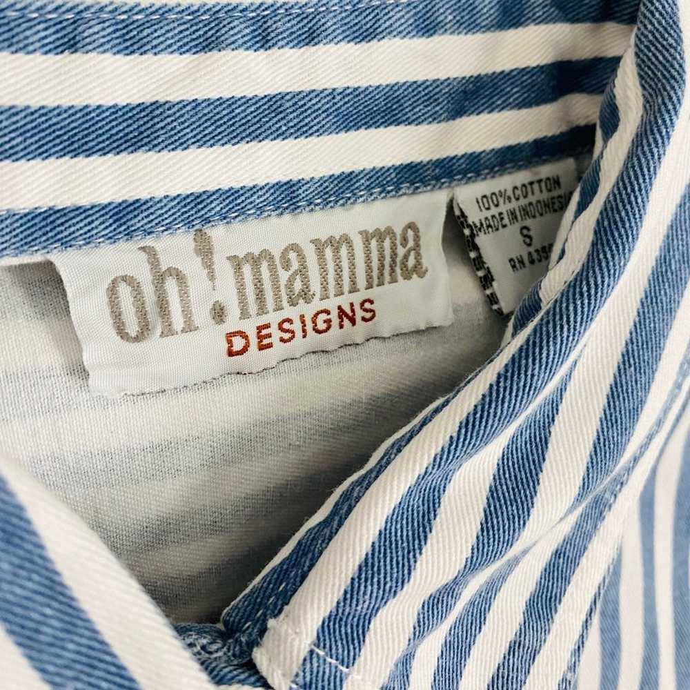 VINTAGE | Oh!Mama Designs Blue White Stripe Sleev… - image 4