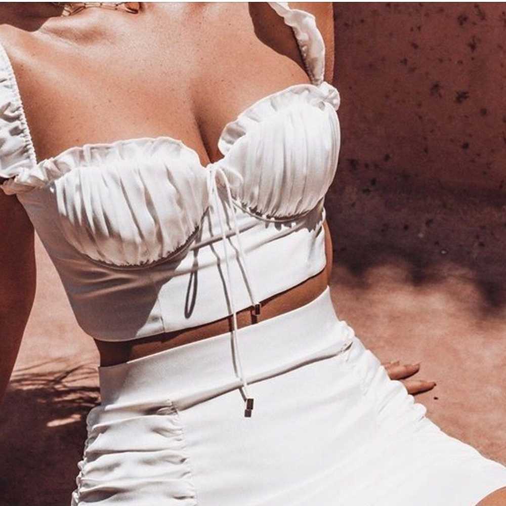 White bustier crop top - image 2