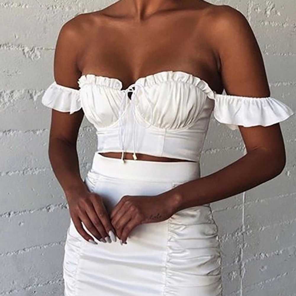 White bustier crop top - image 3