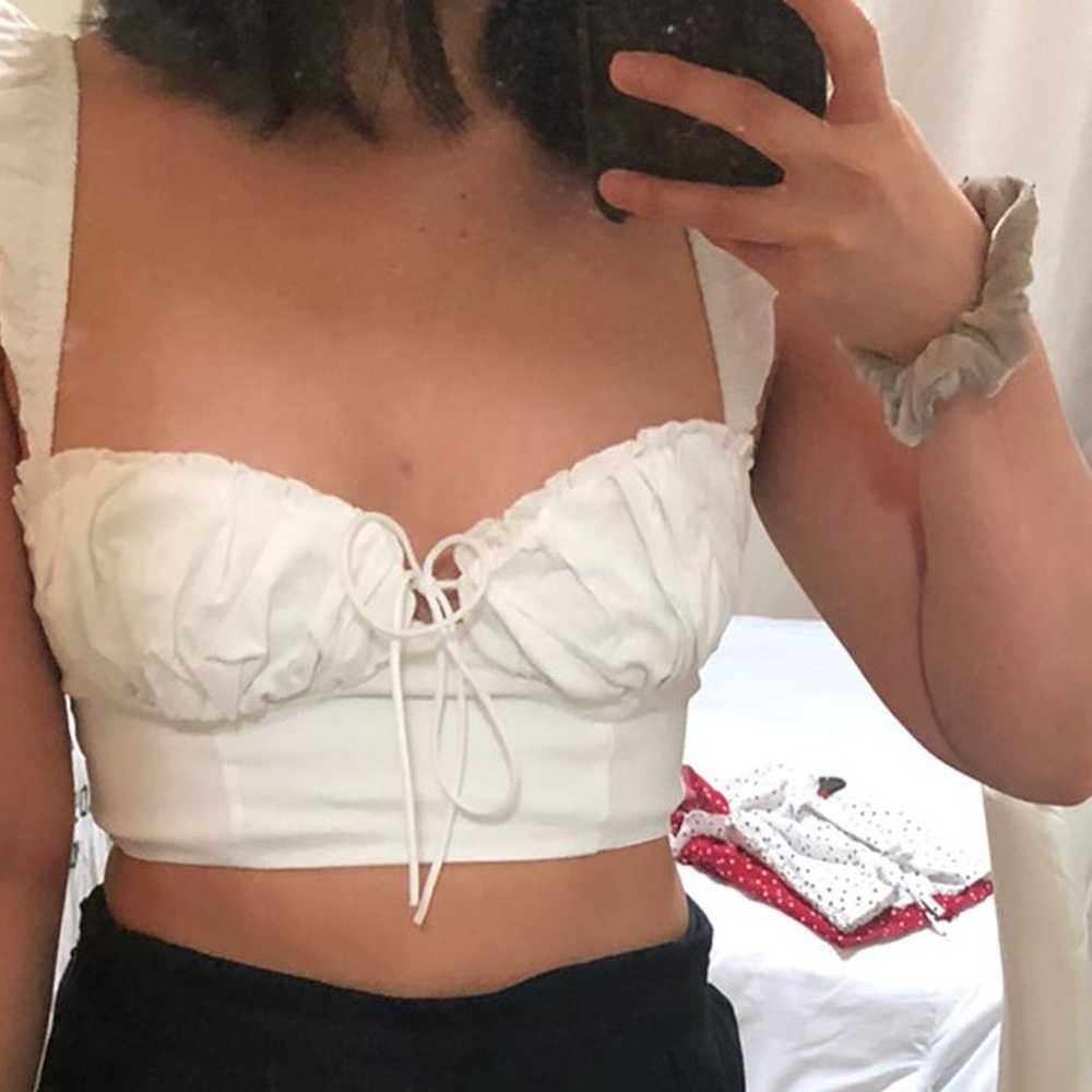 White bustier crop top - image 7