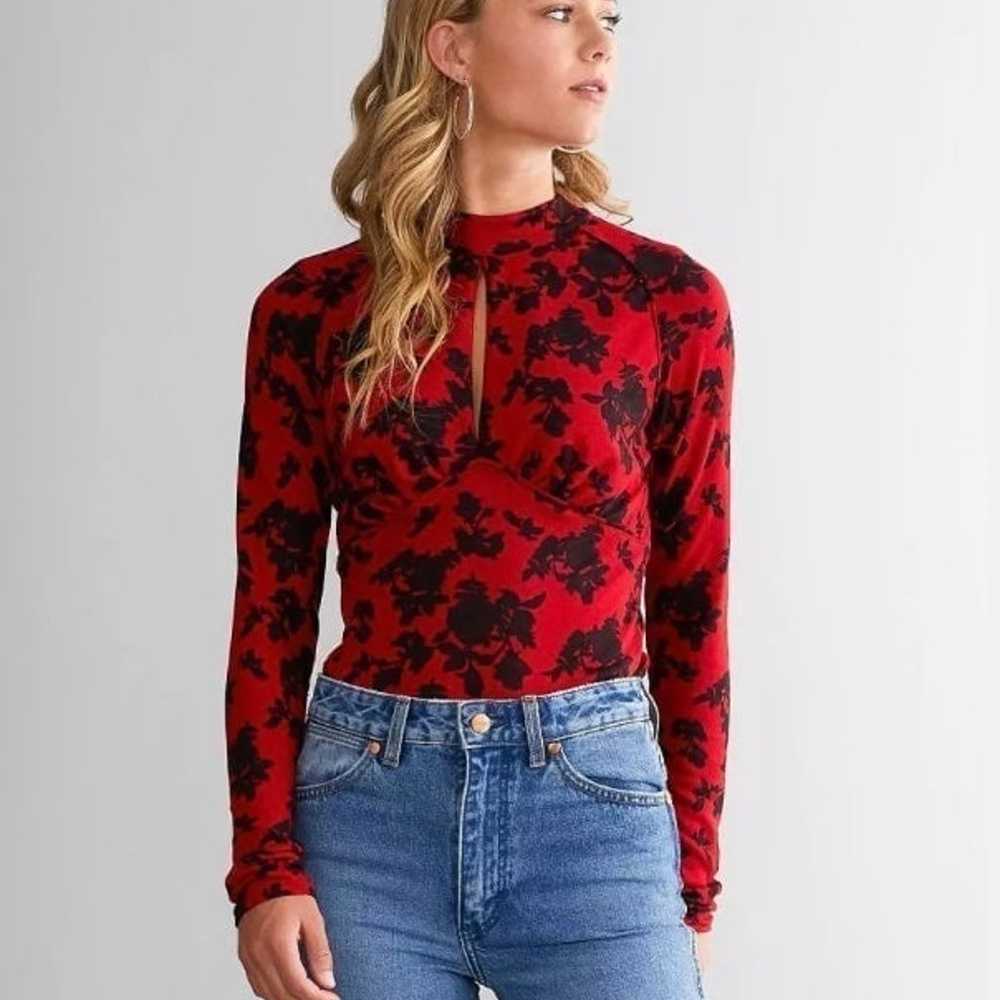 Free People Dinner Party Floral Victorian Top Siz… - image 1