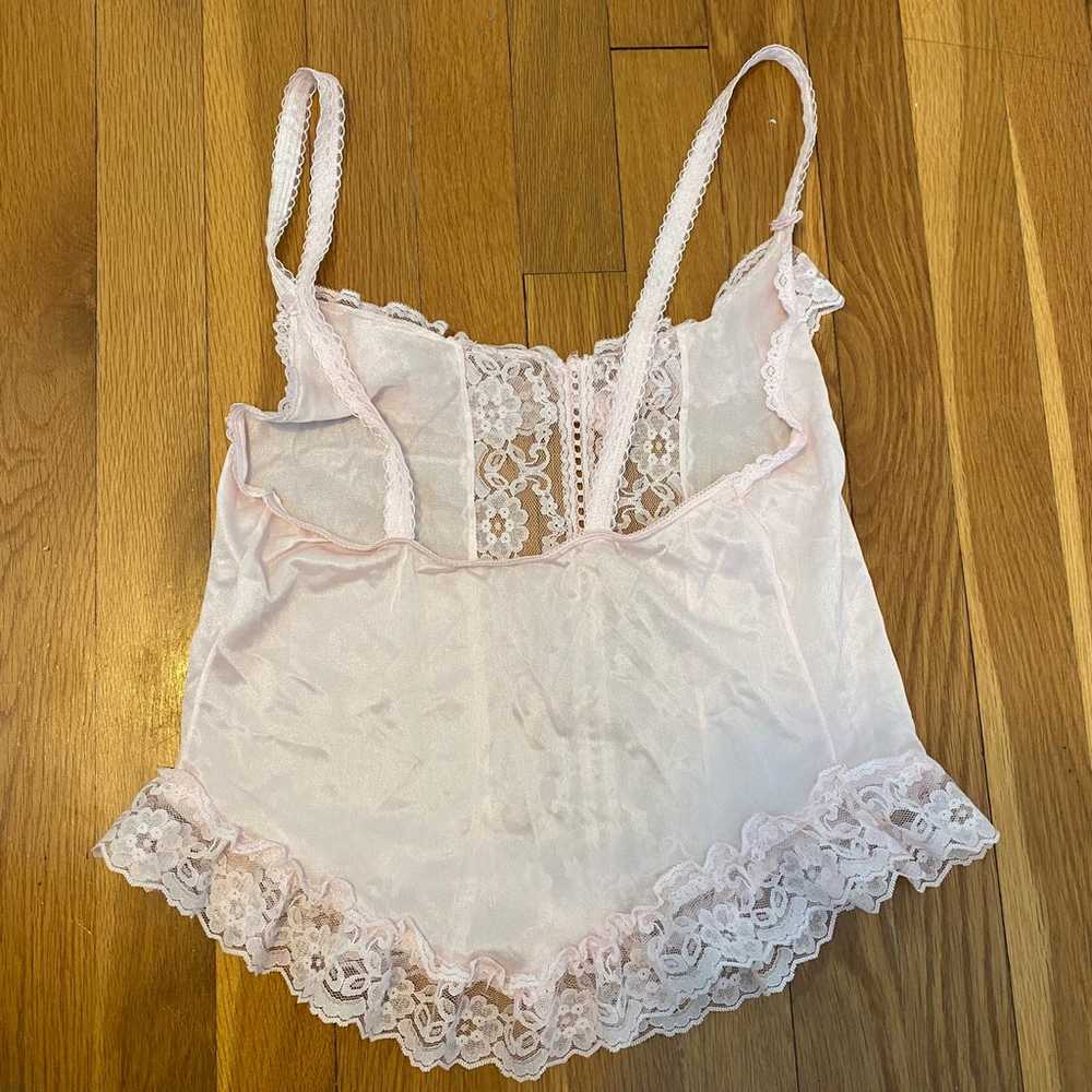 Vintage baby pale pink lace sheer floral sexy cam… - image 2