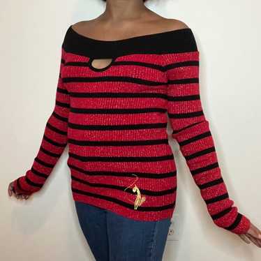 Y2K Baby Phat Striped Off Shoulder Top