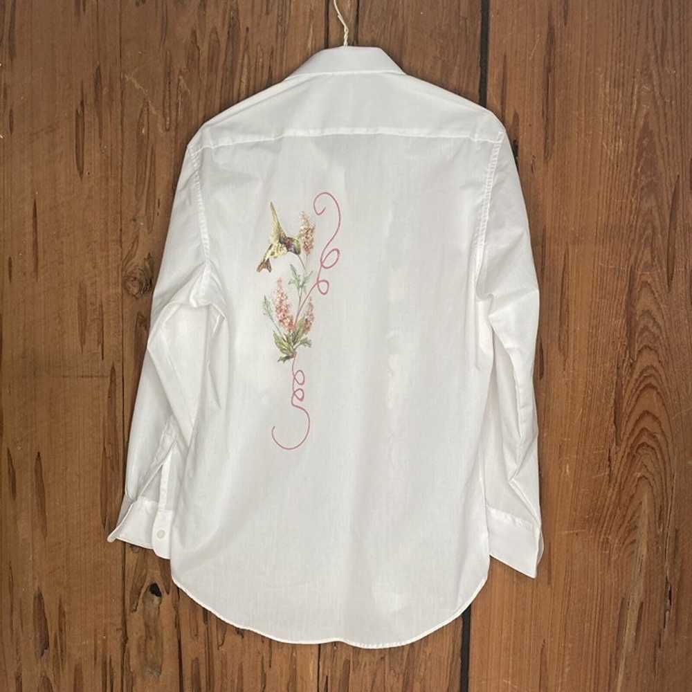 Vintage Las Olas Women Shirt S Hummingbird Floral… - image 2