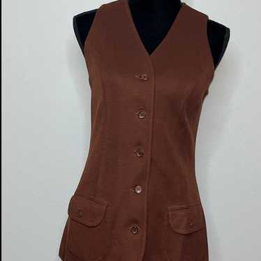 Vintage Brown Koret of California Sleeveless Blou… - image 1