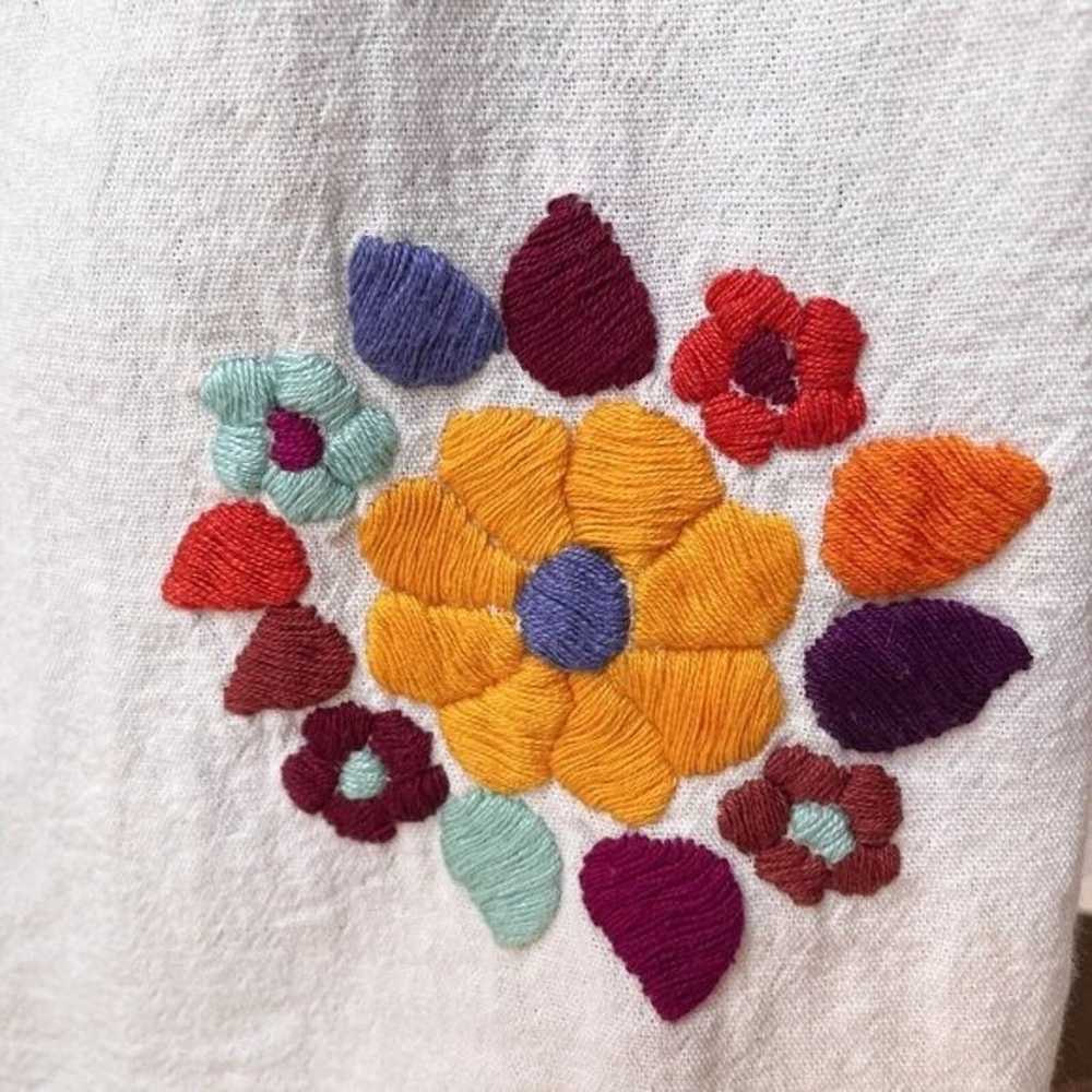 VTG Puff Short Sleeve Handmade Colorful Floral Em… - image 8