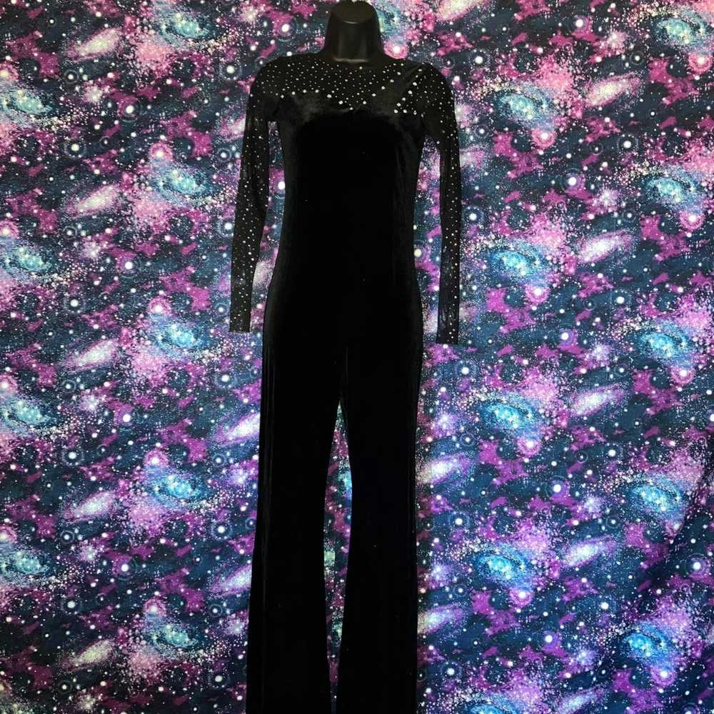 Black Velvet Shimmer Dance Bodysuit - image 1
