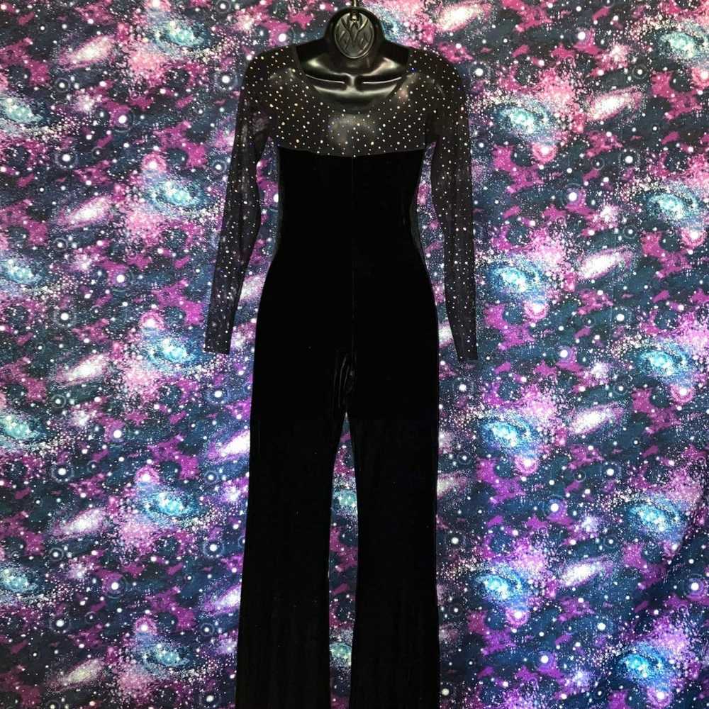 Black Velvet Shimmer Dance Bodysuit - image 3