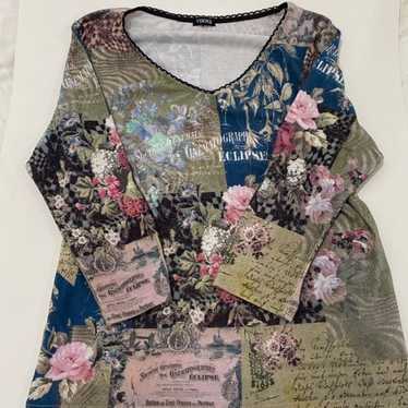 Y2K long sleeve art top from YUKIKO black lace - image 1