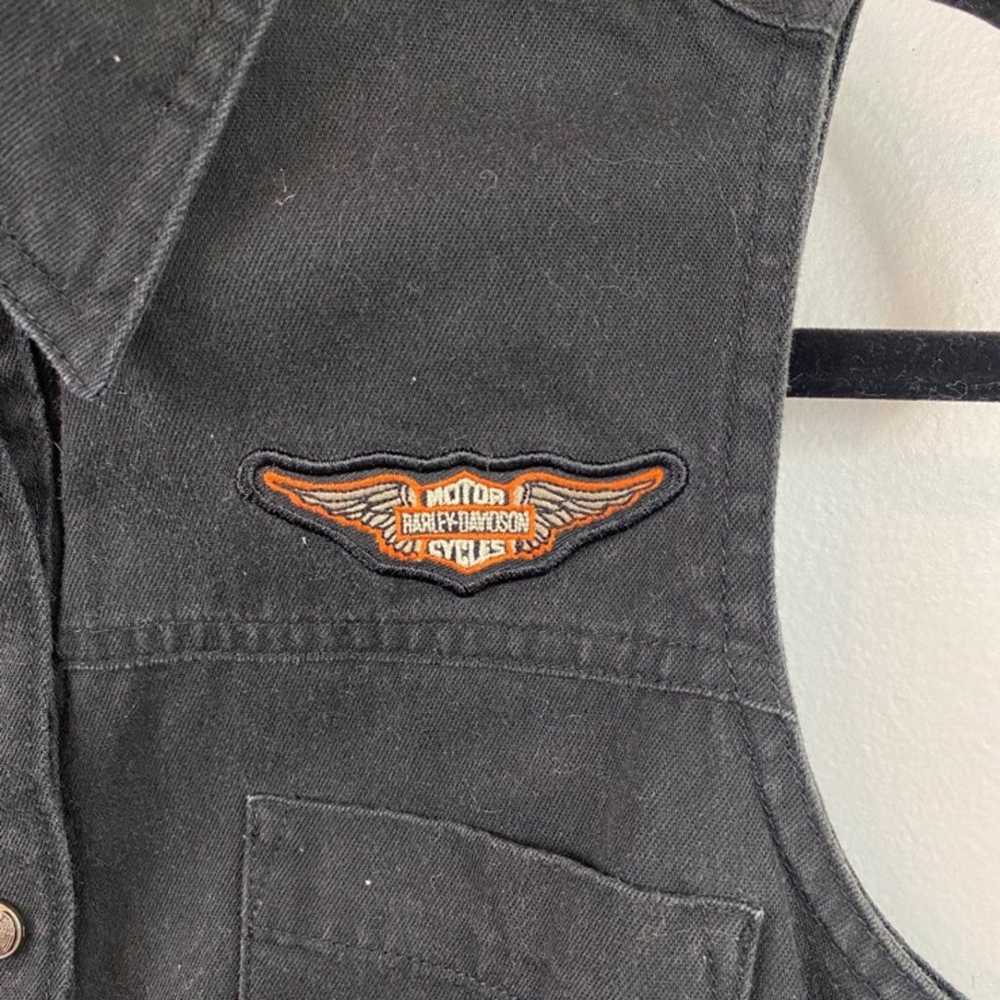 Harley Davidson Vintage Y2K Button Front Sleevele… - image 2