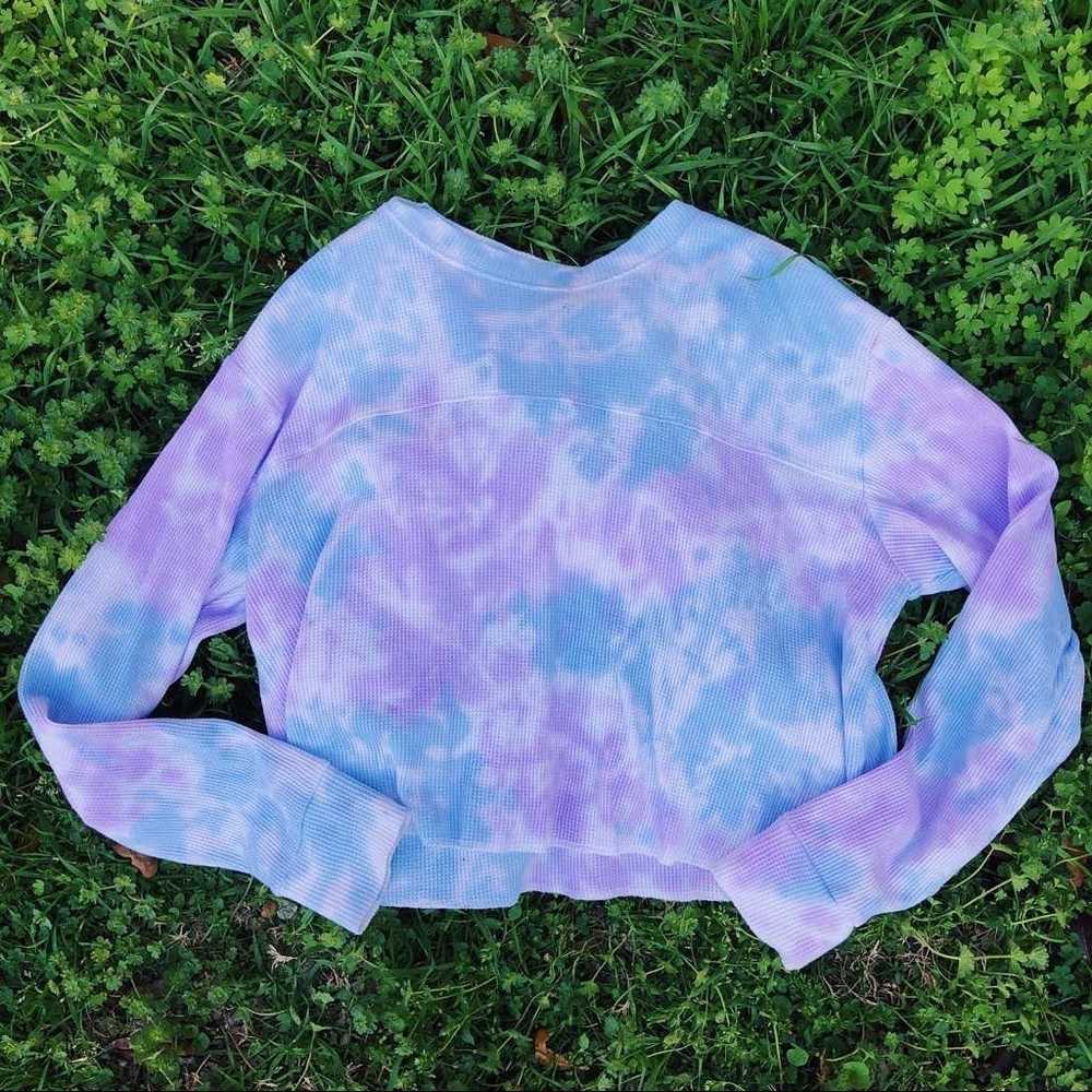 Wild Fable Waffle Knit Tie Dye Thermal Top (Blue … - image 1