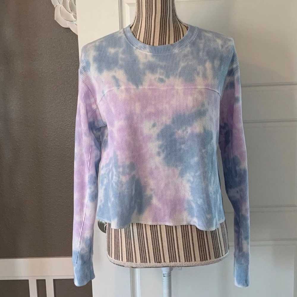 Wild Fable Waffle Knit Tie Dye Thermal Top (Blue … - image 2