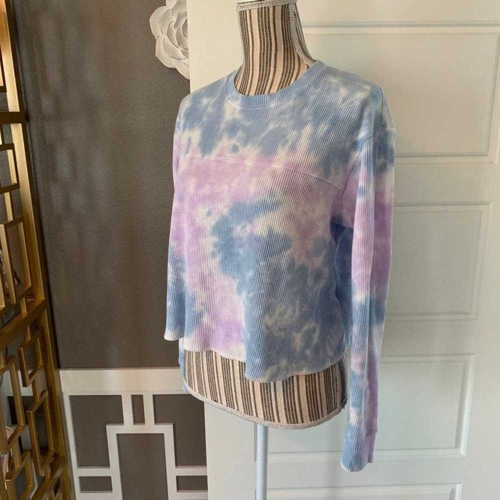 Wild Fable Waffle Knit Tie Dye Thermal Top (Blue … - image 3